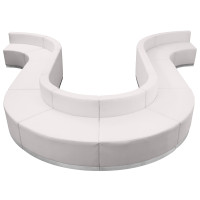Flash Furniture ZB-803-440-SET-WH-GG HERCULES Alon Series White Leather Reception Configuration