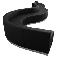 Flash Furniture ZB-803-560-SET-BK-GG HERCULES Alon Series Black Leather Reception Configuration