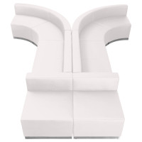 Flash Furniture ZB-803-620-SET-WH-GG HERCULES Alon Series White Leather Reception Configuration