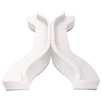 Flash Furniture ZB-803-630-SET-WH-GG HERCULES Alon Series White Leather Reception Configuration