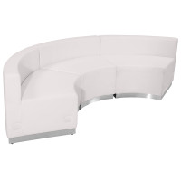 Flash Furniture ZB-803-740-SET-WH-GG HERCULES Alon Series White Leather 3 Pieces Reception Configuration
