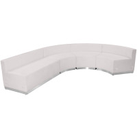 Flash Furniture ZB-803-760-SET-WH-GG HERCULES Alon Series White Leather 4 Pieces Reception Configuration