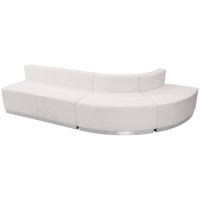 Flash Furniture ZB-803-790-SET-WH-GG HERCULES Alon Series White Leather 3 Pieces Reception Configuration