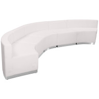 Flash Furniture ZB-803-820-SET-WH-GG HERCULES Alon Series White Leather 5 Pieces Reception Configuration