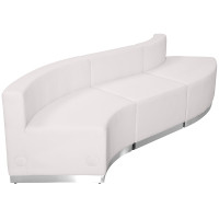 Flash Furniture ZB-803-830-SET-WH-GG HERCULES Alon Series White Leather 3 Pieces Reception Configuration