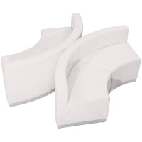 Flash Furniture ZB-803-840-SET-WH-GG HERCULES Alon Series White Leather 4 Pieces Reception Configuration