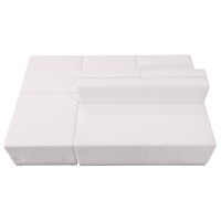 Flash Furniture ZB-803-880-SET-WH-GG HERCULES Alon Series White Leather 4 Pieces Reception Configuration