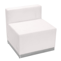 Flash Furniture ZB-803-CHAIR-WH-GG HERCULES Alon Series White Leather Chair with Brushed Stainless Steel Base