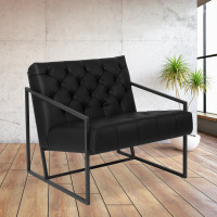 Flash Furniture ZB-8522-BK-GG HERCULES Madison Series Black Leather Tufted Lounge Chair 