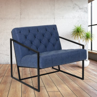 Flash Furniture ZB-8522-BL-GG HERCULES Madison Series Retro Blue Leather Tufted Lounge Chair 