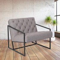 Flash Furniture ZB-8522-WH-GG HERCULES Madison Series Retro White Leather Tufted Lounge Chair 