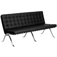 Flash Furniture Hercules Series Black Leather Sofa with Curved Legs ZB-Flash-801-SOFA-BK-GG
