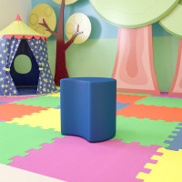 Flash Furniture ZB-FT-045C-18-BLUE-GG Soft Seating Collaborative Moon for Classrooms and Common Spaces - 18