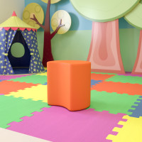 Flash Furniture ZB-FT-045C-18-ORANGE-GG Soft Seating Collaborative Moon for Classrooms and Common Spaces - 18