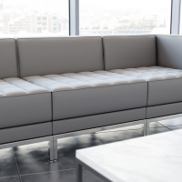 Flash Furniture ZB-IMAG-MIDDLE-GY-GG Hercules Imagination Series Contemporary Gray Leathersoft Middle Chair