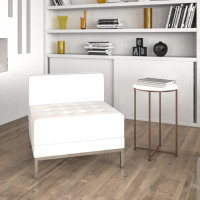 Flash Furniture ZB-IMAG-MIDDLE-WH-GG HERCULES Imagination Series Contemporary White Leather Middle Chair