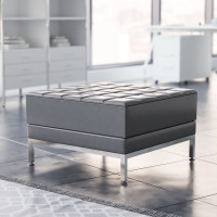 Flash Furniture ZB-IMAG-OTTOMAN-GY-GG Hercules Imagination Series Gray Leathersoft Ottoman