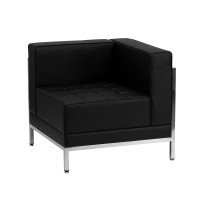 Flash Furniture Hercules Imagination Series Contemporary Black Leather Right Corner Chair with Encasing Frame ZB-IMAG-RIGHT-CORNER-GG