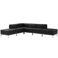 Flash Furniture ZB-IMAG-SECT-SET8-GG HERCULES Imagination Series Black Leather Sectional Configuration