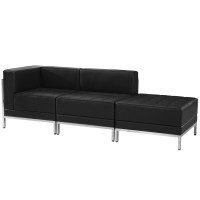 Flash Furniture ZB-IMAG-SET6-GG HERCULES Imagination Series Black Leather 3 Piece Chair and Ottoman Set