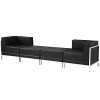 Flash Furniture ZB-IMAG-SET7-GG HERCULES Imagination Series Black Leather 4 Piece Chair and Ottoman Set