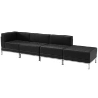 Flash Furniture ZB-IMAG-SET9-GG HERCULES Imagination Series Black Leather 4 Piece Chair and Ottoman Set