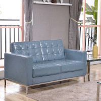 Flash Furniture ZB-LACEY-831-2-LS-GY-GG Bonded Leather loveseat in Gray