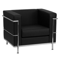 Flash Furniture HERCULES Regal Series Contemporary Black Leather Chair with Encasing Frame ZB-REGAL-810-1-CHAIR-BK-GG