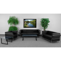 Flash Furniture Hercules Regal Series Reception Set In Black ZB-REGAL-810-SET-BK-GG