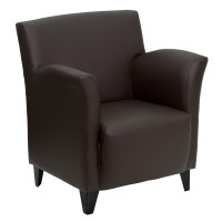 Flash Furniture Hercules Roman Series Brown Leather Reception Chair ZB-ROMAN-BROWN-GG