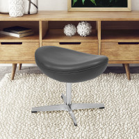 Flash Furniture ZB-WING-GY-OTT-LEA-GG Gray LeatherSoft Saddle Wing Ottoman