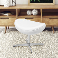 Flash Furniture ZB-WING-WH-OTT-LEA-GG White LeatherSoft Saddle Wing Ottoman