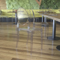 Flash Furniture ZH-GHOST-OVR-4-GG Set of 4 Transparent Crystal Extra Wide Resin 700 LB. Weight Capacity Banquet and Event Ghost Chairs for Indoor/Outdoor Use