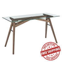 Modway EEI-4580-WAL Steadfast Glass Top Office Desk