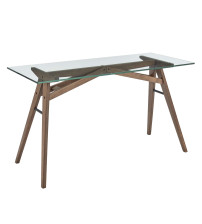 Modway EEI-4580-WAL Steadfast Glass Top Office Desk
