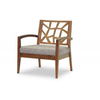 Baxton Studio Jennifer Lounge Chair-109/690 Jennifer Modern Lounge Chair with Gravel Fabric Seat