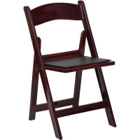 Flash Furniture LE-L-1-MAH-GG Hercules Series 1000 lb. Capacity Mahogany Resin Folding Chair with Black Vinyl Padded Seat