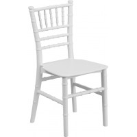Flash Furniture LE-L-7K-WH-GG Kids White Resin Chiavari Chair