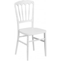 Flash Furniture LE-L-MON-WH-GG Hercules Series White Resin Stacking Napoleon Chair
