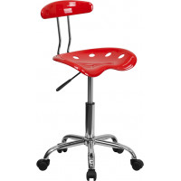 Flash Furniture Vibrant Cherry Tomato and Chrome Computer Task Chair with Tractor Seat LF-214-CHERRYTOMATO-GG