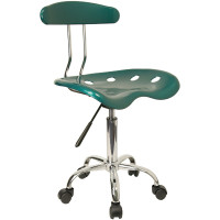 Flash Furniture Vibrant Green and Chrome Computer Task Chair with Tractor Seat LF-214-GREEN-GG