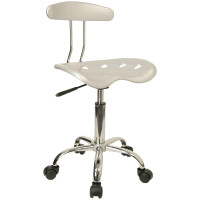 Flash Furniture Vibrant Silver and Chrome Computer Task Chair with Tractor Seat LF-214-SILVER-GG