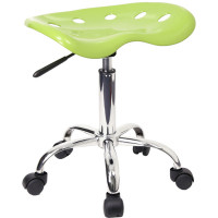 Flash Furniture Vibrant Apple Green Tractor Seat and Chrome Stool LF-214A-APPLEGREEN-GG