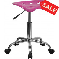 Flash Furniture Vibrant Candy Heart Tractor Seat and Chrome Stool LF-214A-CANDYHEART-GG
