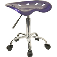 Flash Furniture Vibrant Deep Blue Tractor Seat and Chrome Stool LF-214A-DEEPBLUE-GG