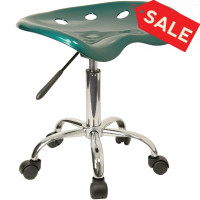 Flash Furniture Vibrant Green Tractor Seat and Chrome Stool LF-214A-GREEN-GG