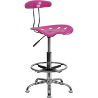 Flash Furniture Vibrant Candy Heart and Chrome Drafting Stool with Tractor Seat LF-215-CANDYHEART-GG