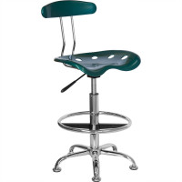 Flash Furniture Vibrant Green and Chrome Drafting Stool with Tractor Seat LF-215-GREEN-GG