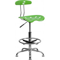 Flash Furniture Vibrant Spicy Lime and Chrome Drafting Stool with Tractor Seat LF-215-SPICYLIME-GG