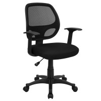 Flash Furniture Mid-Back Black Mesh Computer Chair LF-W-118A-BK-GG